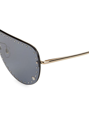 VERSACE 63Mm Studded Aviator Shield Sunglasses POLAR GREY Image 3