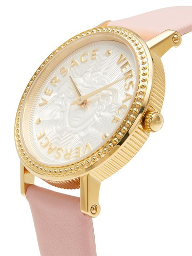 VERSACE 37Mm Ion Plated Yellow Goldtone Stainless Steel & Leather Strap Watch ONE SIZE Image 3