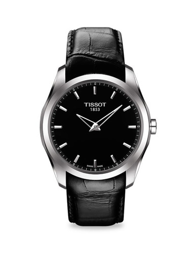 TISSOT T Classic Couturier 39Mm Stainless Steel & Leather Strap Watch ONE SIZE Image 1