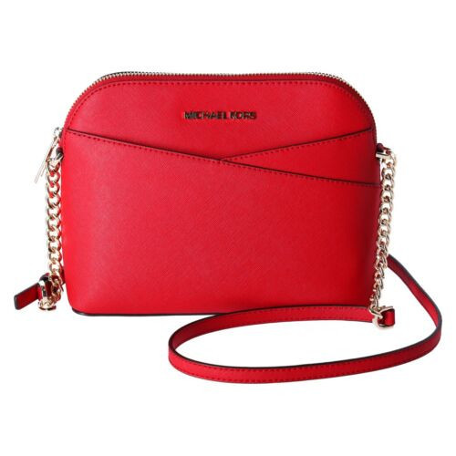 MICHAEL KORS Jet Set Travel Medium Logo Dome Crossbody Bag - Bright Red (@Delhi Studio)