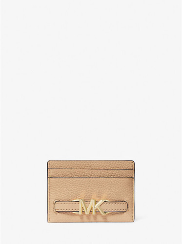 MICHAEL KORS Reed Large Pebbled Leather Card Case CAMEL Image 1