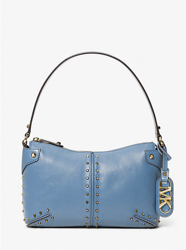 MICHAEL KORS Astor Large Studded Leather Shoulder Bag FRENCH BLUE Image 1
