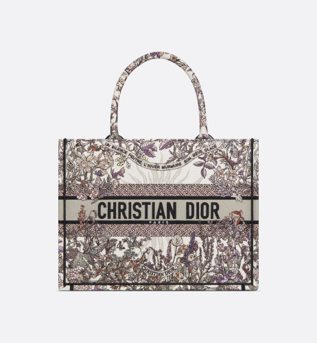 DIOR Book Tote Medium Bag Dior 4 Saisons Winter Sun Ecru Multicolore