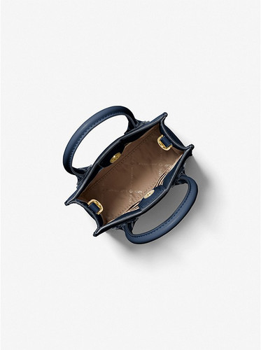 MICHAEL KORS Mercer Extra-Small Pebbled Leather Crossbody Bag - Navy