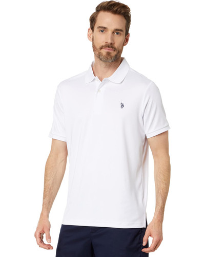 U.S. POLO ASSN. Classic Fit Interlock Solid Polo Shirt WHITE Image 1