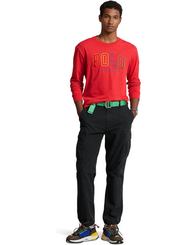 RALPH LAUREN Classic Fit Logo Jersey Long Sleeve T-Shirt POST RED Image 4