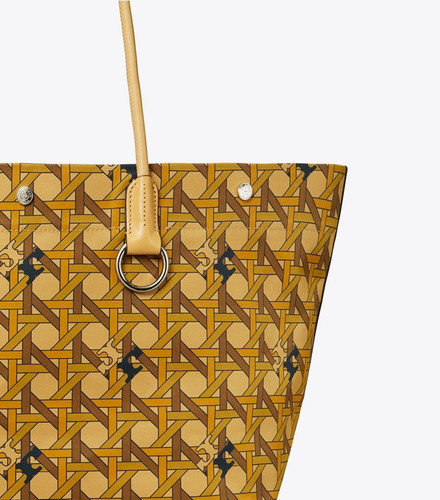 TORY BURCH Canvas Basketweave Tote - Tan Basketweave (Coming To Delhi)