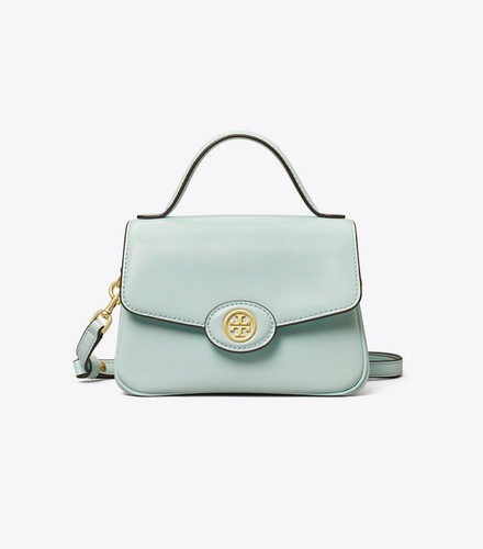 TORY BURCH Small Robinson Spazzolato Top-handle Bag -  Pale Lapis (@Delhi Studio)