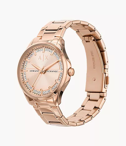 ARMANI EXCHANGE Three-Hand Rose Gold-Tone Stainless Steel Watch - AX5264