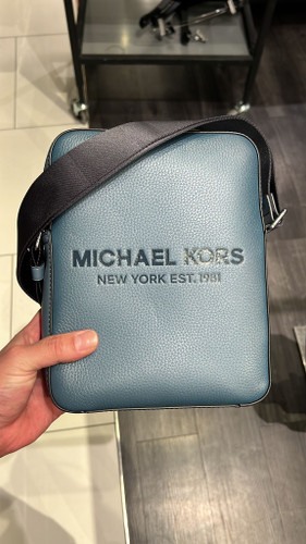 Michael Kors Cooper Logo Embossed Pebbled Leather Flight Bag (2 Weeks Ship)