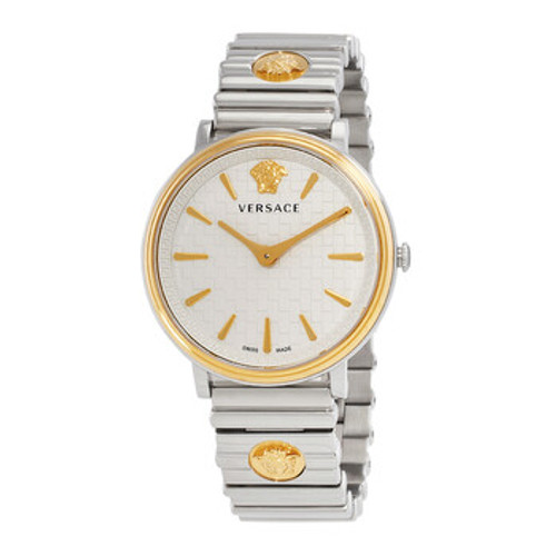 VERSACE  V-Circle Logomania Quartz White Dial Ladies Watch