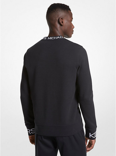 MICHAEL KORS Logo Tape Cotton Blend Sweater BLACK Image 2
