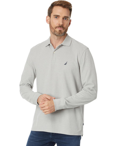 NAUTICA  Sustainably Crafted Classic Fit Long Sleeve Deck Polo COLOR GREY HEATHER Image 1