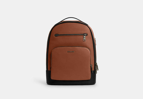 COACH Ethan Backpack LEATHER/GUNMETAL/SADDLE Image 7