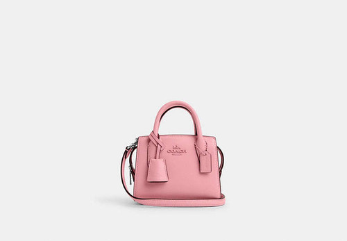COACH Andrea Mini Carryall LEATHER/SILVER/FLOWER PINK Image 6