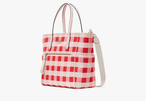 KATE SPADE Chelsea Gingham Medium Satchel PINK MULTI Image 9