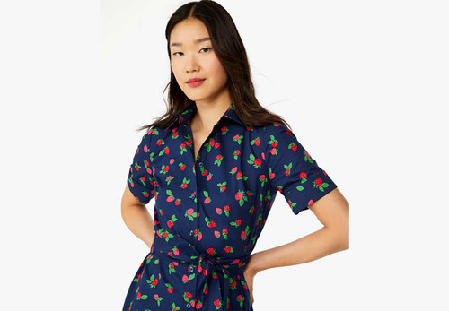 KATE SPADE Tossed Strawberry Shirtdress PLEASE SELECT A SIZE Image 5