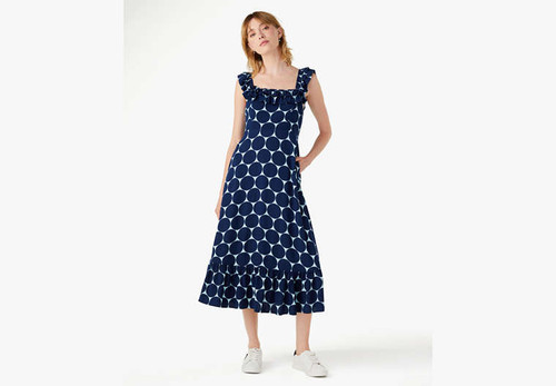 KATE SPADE Joy Dot Ruffle Midi Dress PLEASE SELECT A SIZE Image 3