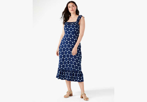 KATE SPADE Joy Dot Ruffle Midi Dress PLEASE SELECT A SIZE Image 5