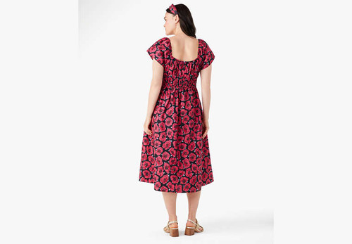 KATE SPADE Poppy Toss Square-Neck Midi Dress PLEASE SELECT A SIZE Image 4