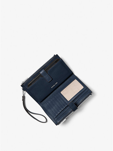 MICHAEL KORS Adele Leather Smartphone Wallet NAVY Image 2