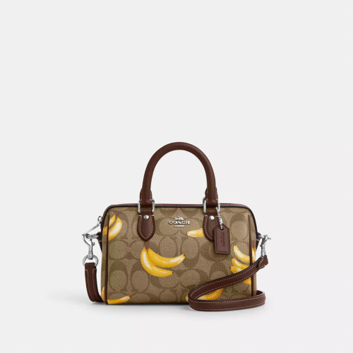 COACH Mini Rowan Crossbody In Signature Canvas With Banana Print