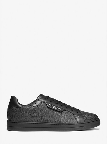 MICHAEL KORS Keating Logo And Leather Sneaker BLACK Image 2