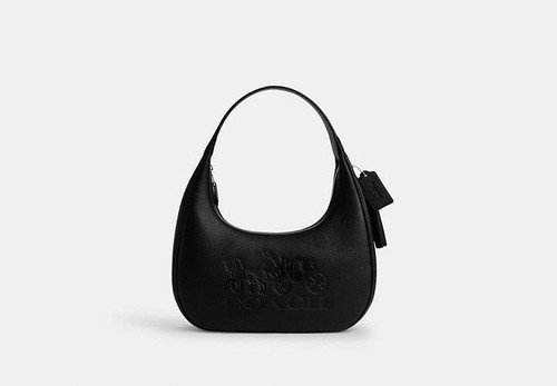 COACH Carmen Shoulder Bag PEBBLED LEATHER/SILVER/BLACK Image 6