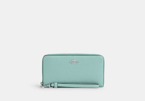 COACH Long Zip Around Wallet SV/FADED BLUE Image 1