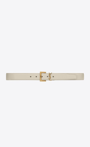 SAINT LAURENT Cassandre Belt With Square Buckle In Smooth Leather