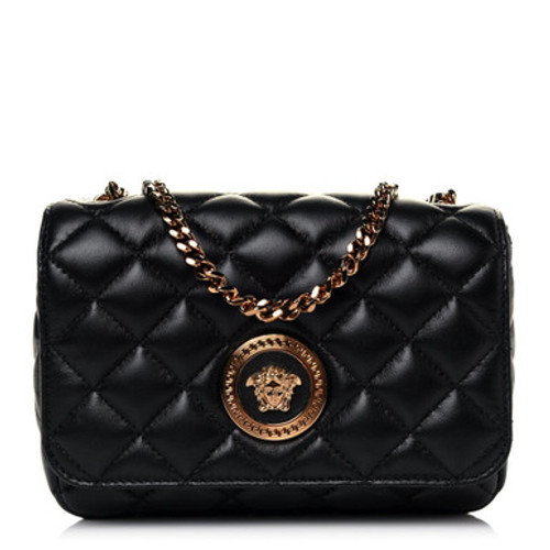VERSACE Medusa Nappa Quilted Leather Chain Crossbody