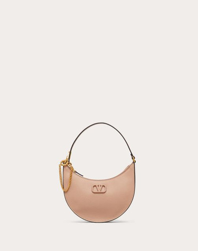 VALENTINO Vlogo Signature Mini Hobo Bag In Grained Calfskin