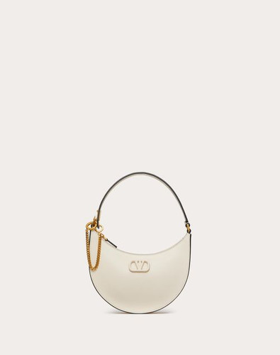 VALENTINO Vlogo Signature Mini Hobo Bag In Grained Calfskin