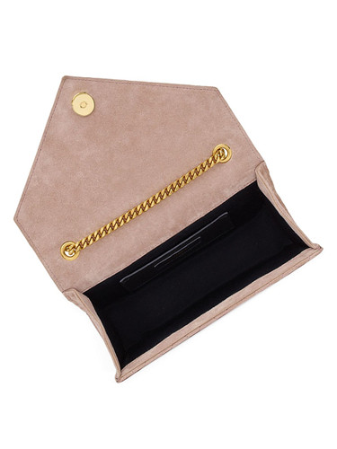 SAINT LAURENT Envelope Small Bag In Mix Matelasse Suede ROSY SAND Image 6
