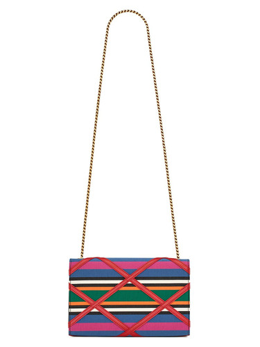 SAINT LAURENT Kate Medium Chain Bag In Patchwork Canvas MULTI Image 6