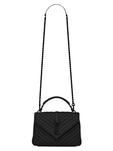 SAINT LAURENT College Medium Chain Bag In Quilted Leather NERO Image 1