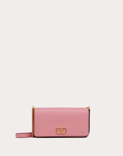 VALENTINO Vlogo Signature Chain ​​pouch In Grained Calfskin