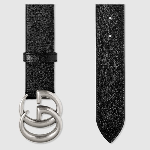 GUCCI Leather Belt With Double G Buckle