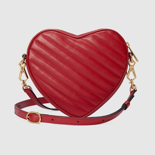 GUCCI Mini Gg Heart-shaped Shoulder Bag With Interlocking Gg Detail