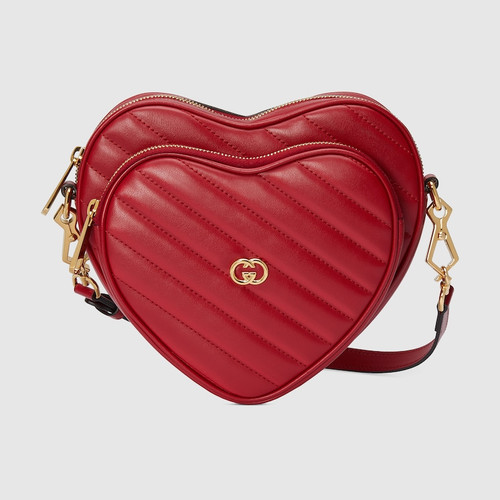 GUCCI Mini Gg Heart-shaped Shoulder Bag With Interlocking Gg Detail