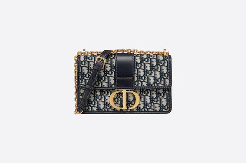 DIOR 30 Montaigne Chain Bag -   Blue Dior Oblique- 1