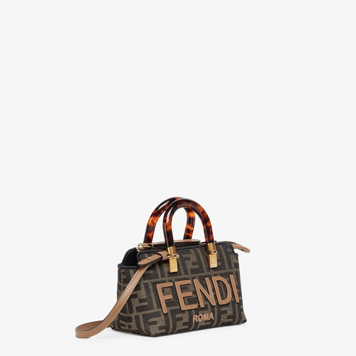 FENDI By The Way Mini Small brown FF fabric Boston bag