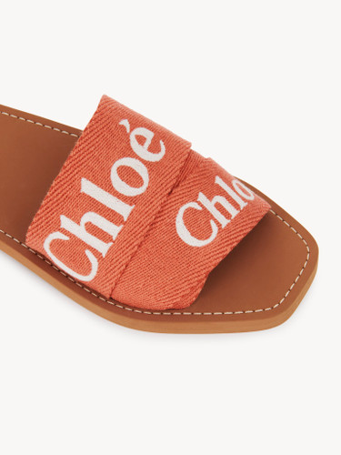 CHLOE Woody Flat Mules - Tawny Orange