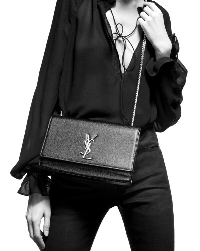 SAINT LAURENT KATE MEDIUM CHAIN BAG IN GRAIN-DE-POUDRE EMBOSSED LEATHER -2