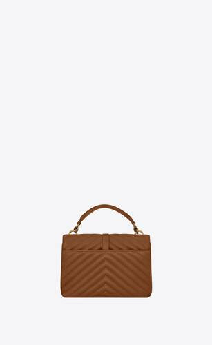 SAINT LAURENT College Medium Chain Bag In Quilted Leather