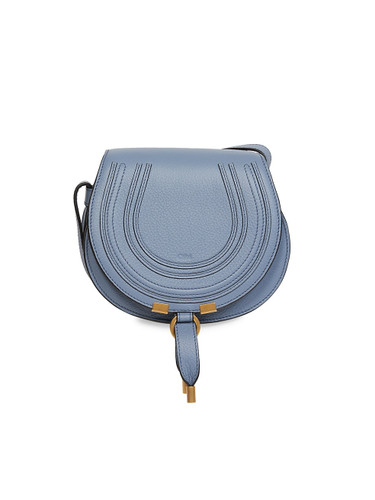 CHLOE Mini Marcie Leather Saddle Bag SHADY COBALT Image 1