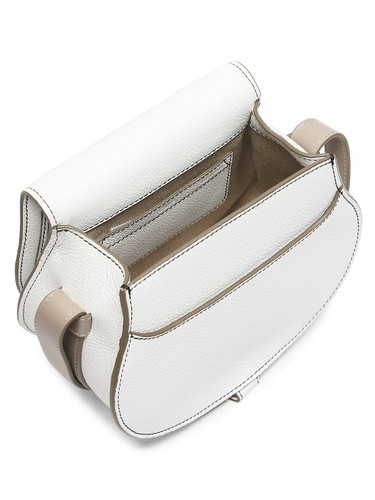 CHLOE Mini Marcie Leather Saddle Bag CRYSTAL WHITE Image 3