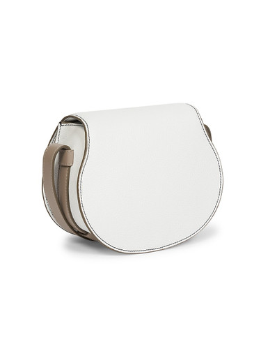 CHLOE Mini Marcie Leather Saddle Bag CRYSTAL WHITE Image 4