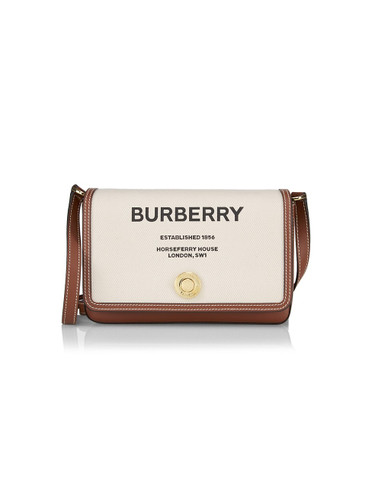 BURBERRY New Hampshire Horseferry Canvas & Leather Crossbody Bag NATURAL Image 1