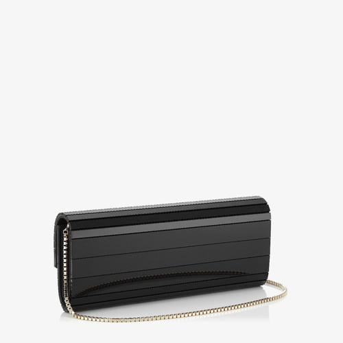 JIMMY CHOO Sweetie Black Acrylic Clutch Bag with Gold Chain Strap